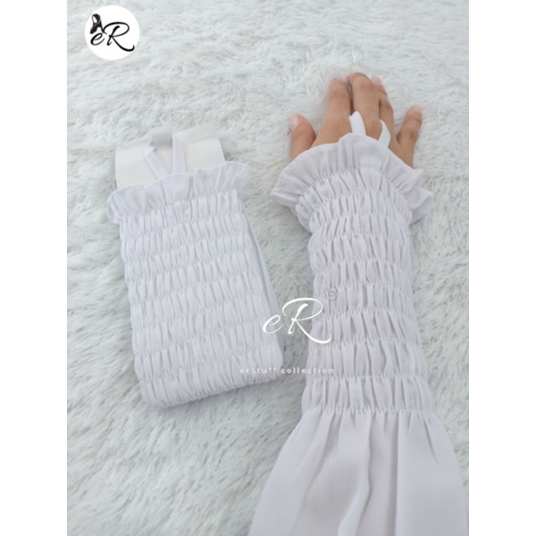 HANDSOCK BALQIS / HANDSOCK RING SMOCK WOOLPEACH / MANSET CINCIN SENADA KERUT