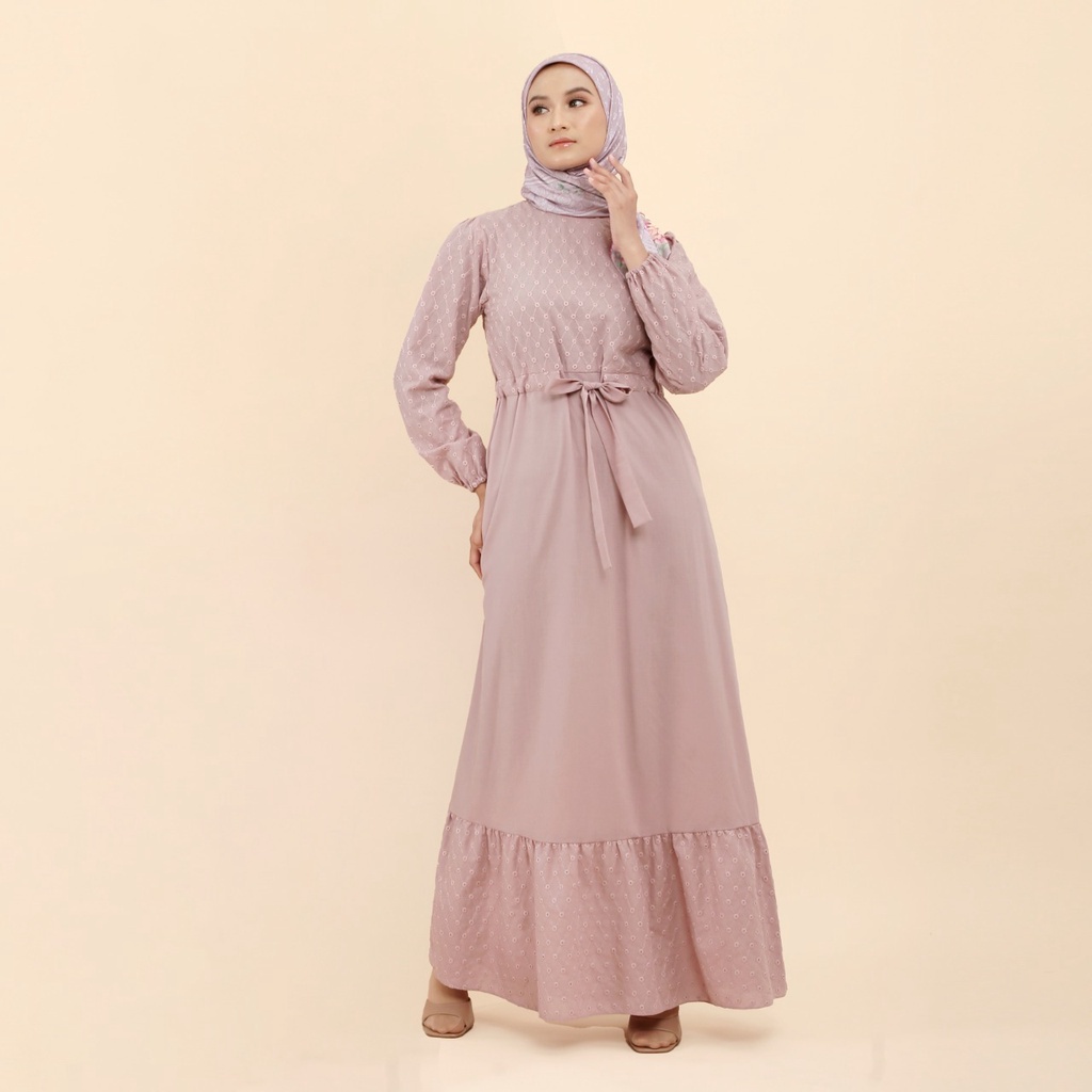 Zoya Meldiva Dress Navy - Gamis Polos Wanita - Wudhu Friendly