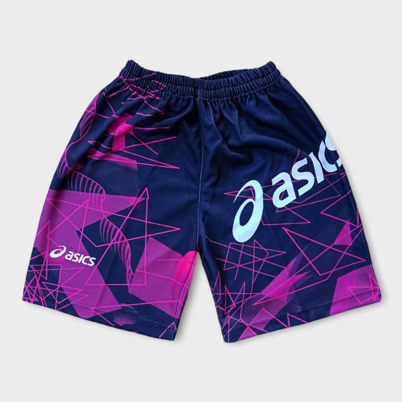 Celana Olahraga Voli Motif Asic Purple Full Printing Uniseks