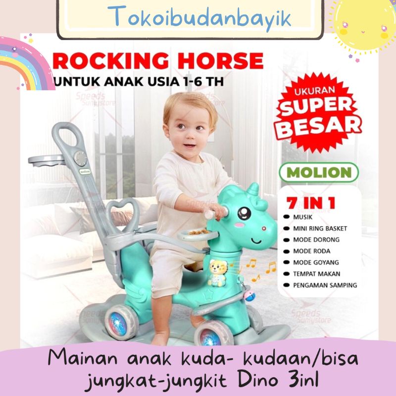 Mainan anak kuda- kudaan/bisa jungkat-jungkit Dino 3in1 M1006