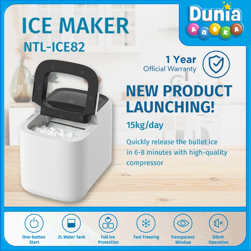 NOTALE ICE MAKER MESIN PEMBUAT ES BATU RUMAH CAFE KANTOR 15KG PER HARI