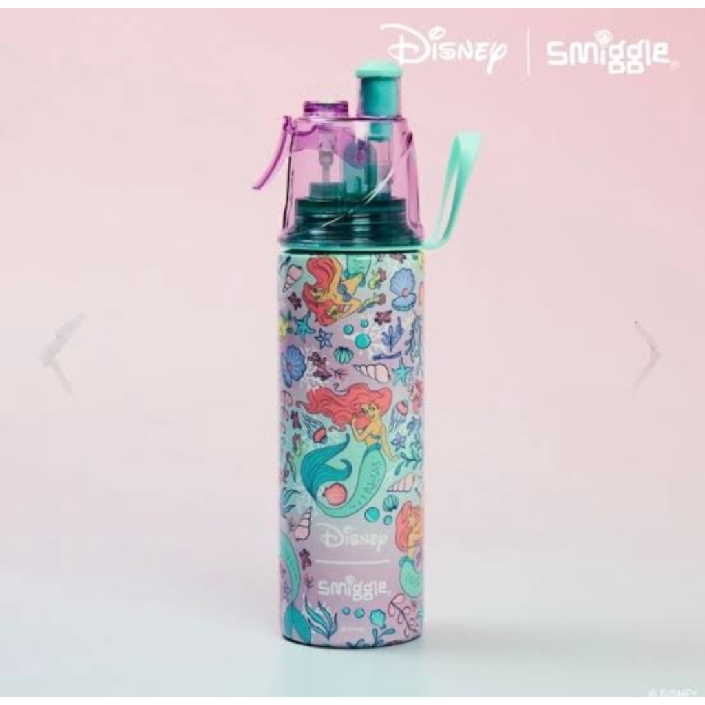 Smiggle botol minum semprot princess mermaid