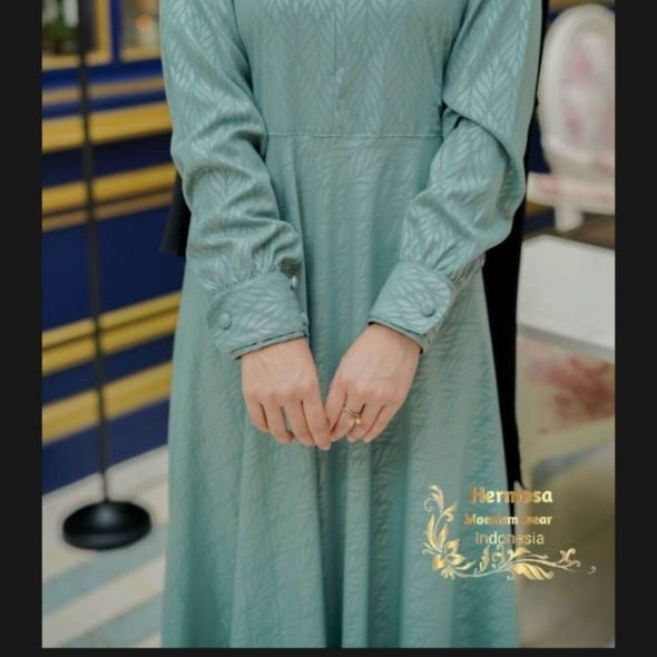 GAMIS SYARI EMBOS PREMIUM HIJAU WARDAH - hijau Wardah, S