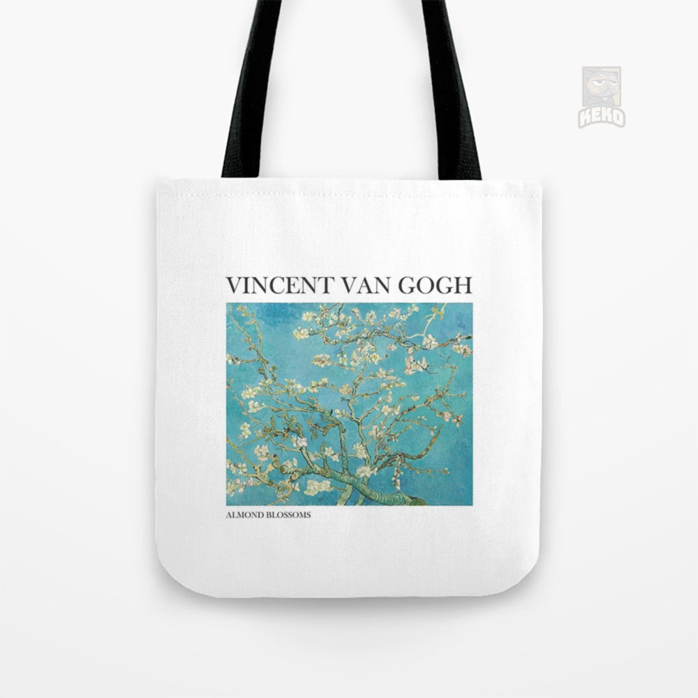 Almond Blossoms by Vincent van Gogh Tote Bag Kanvas