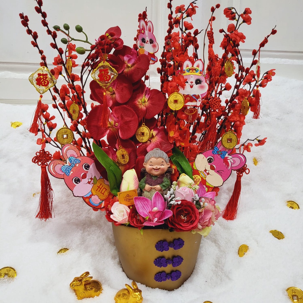 Pot Bunga Imlek Hiasan Meja Dekorasi 003