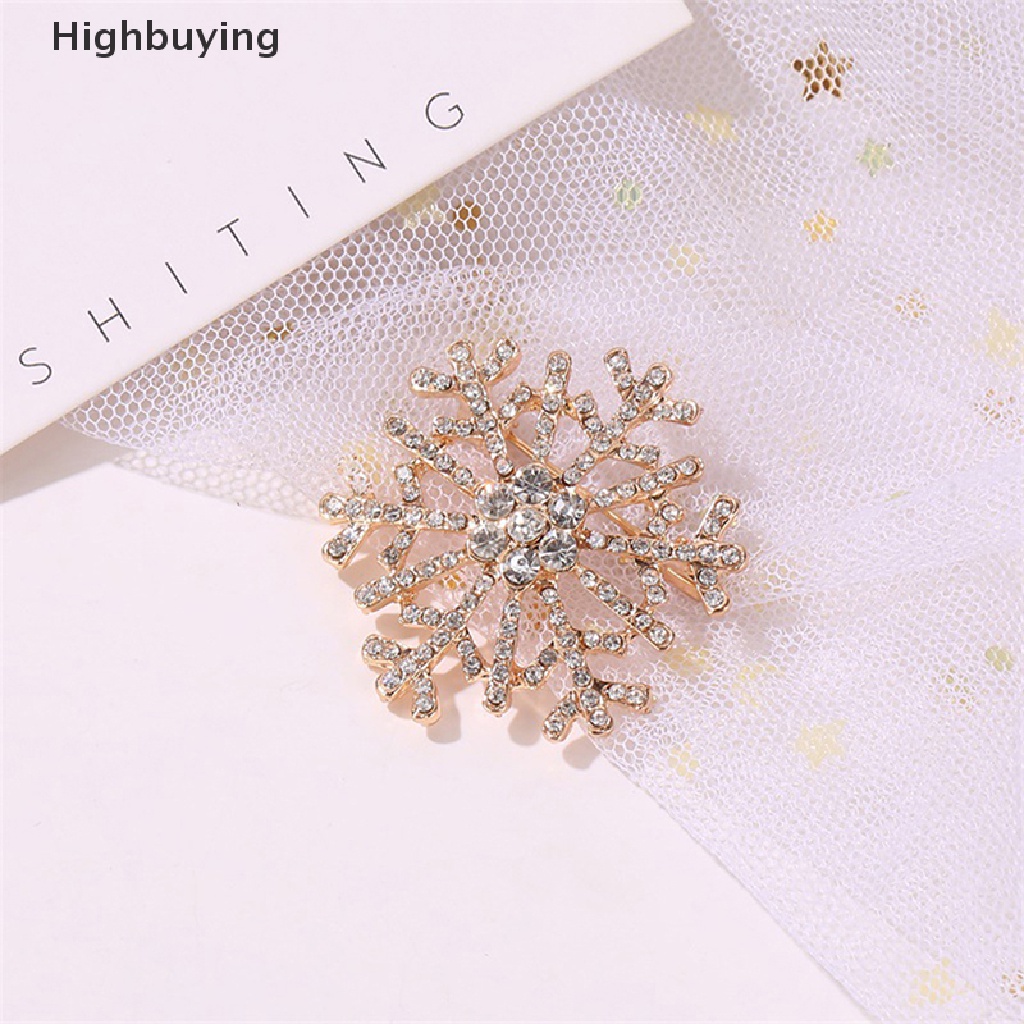 Hbid Pin Baju Berlian Imitasi Bros Snowflake Lapis Emas Silver Untuk Wanita Glory