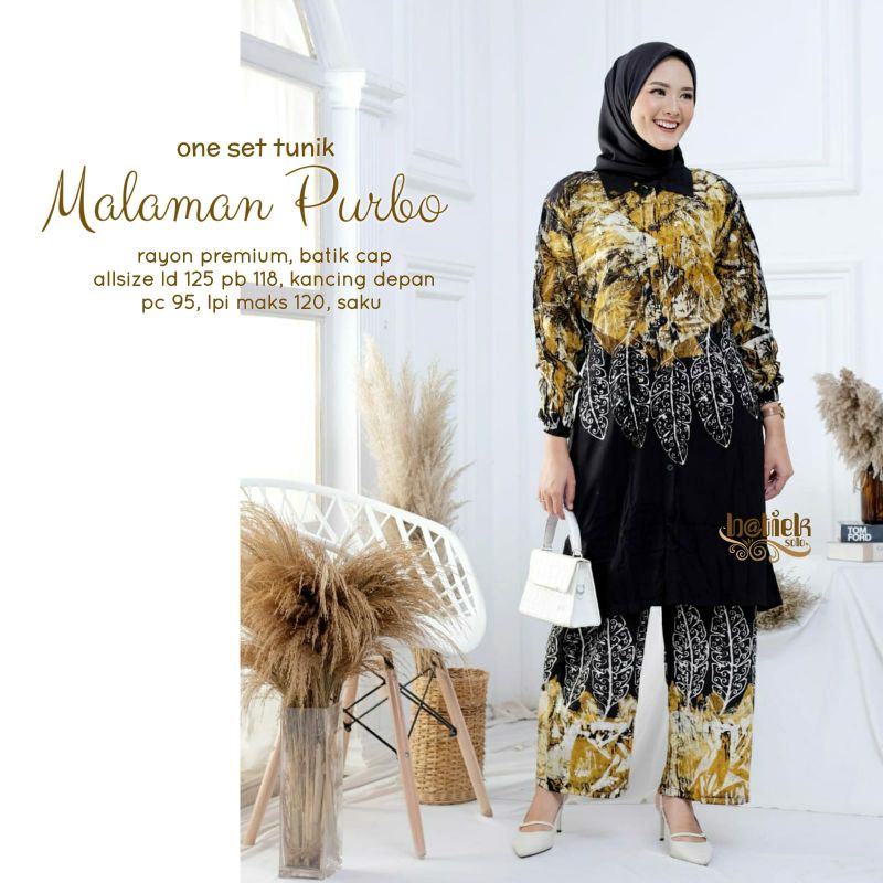 One Set Tunik Malaman Purbo Matt Rayon Premium