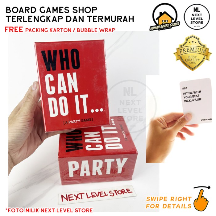 Who Can Do It Card Game Drink Party Board Games Drunk Family Friends