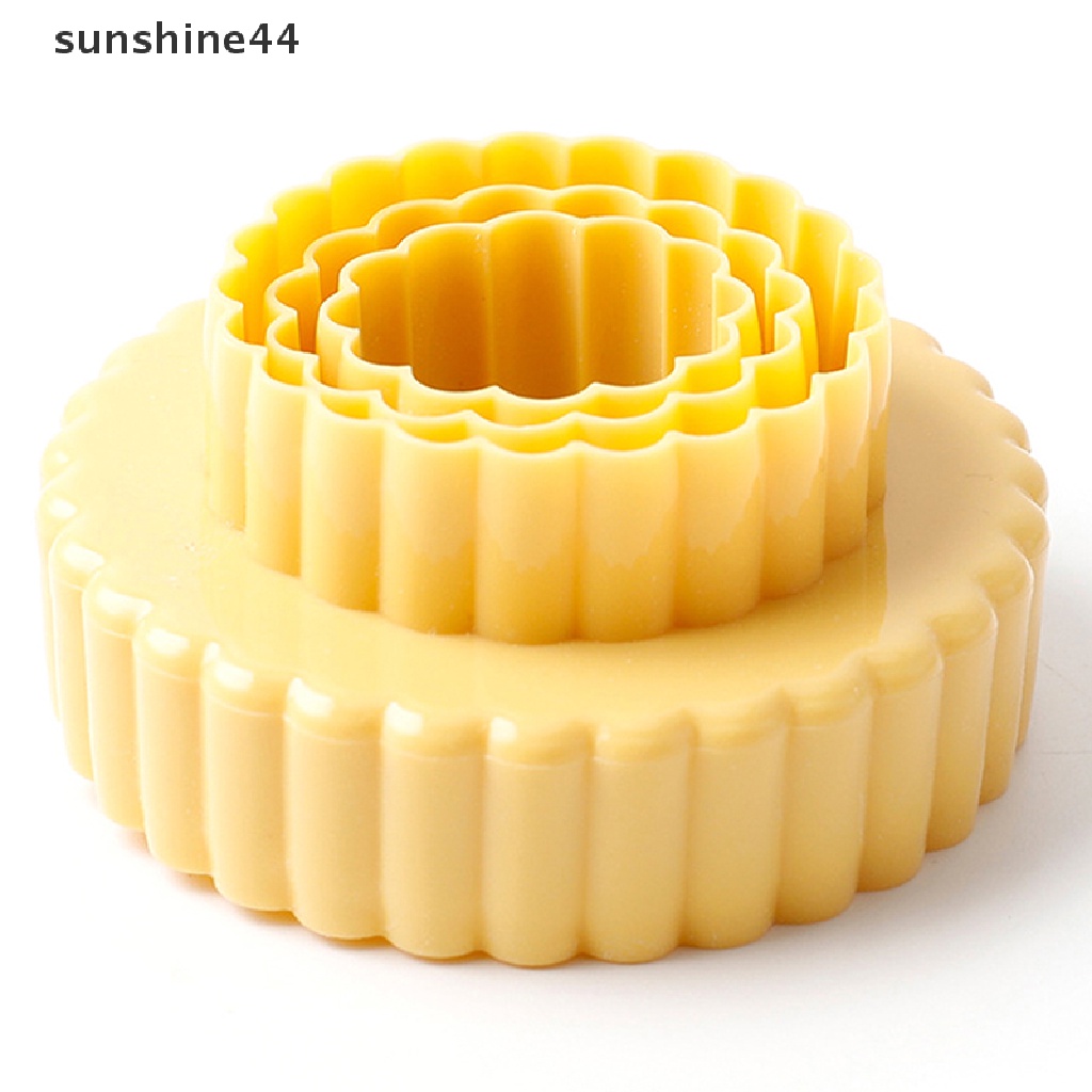 Sunshine 3Pcs/Set Cetakan Biskuit Bulat Fondant Pastry Cutter Alat Baking Cookies Mold.