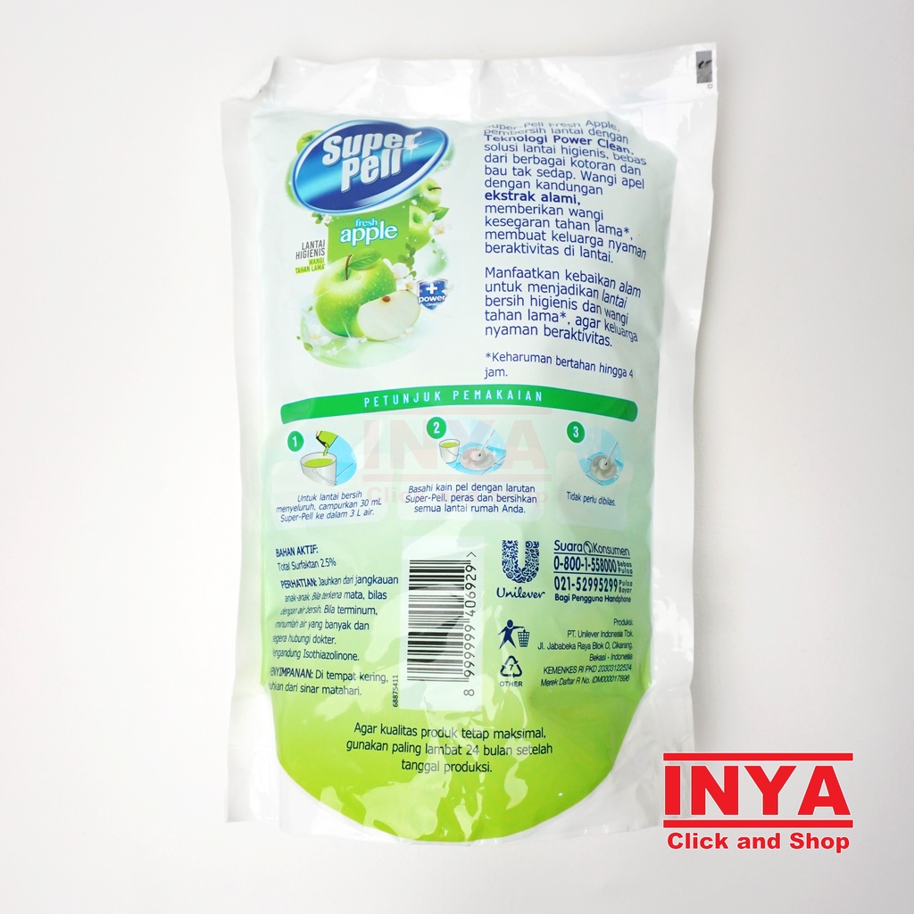 SUPER PELL FRESH APPLE 770ml REFILL - Pembersih Lantai