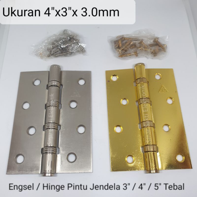 Engsel Pintu Tebal Jendela Hinge 3 4 5 Inch Kupu Kupu 3&quot; 4&quot; 5&quot; Stainless Gold