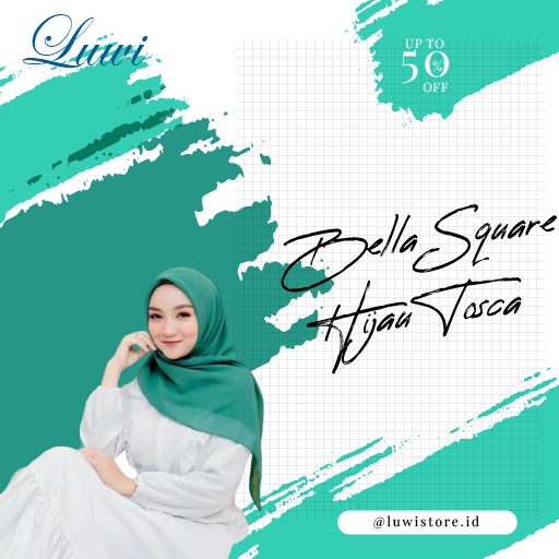 Hijab Jilbab Segiempat Bella Square - Hijau Tosca