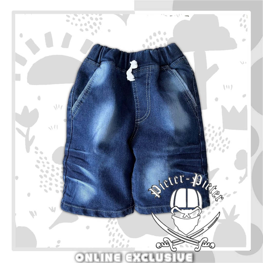 celana jeans pendek anak cowo cewe model shortline bahan stretch mulur elastis