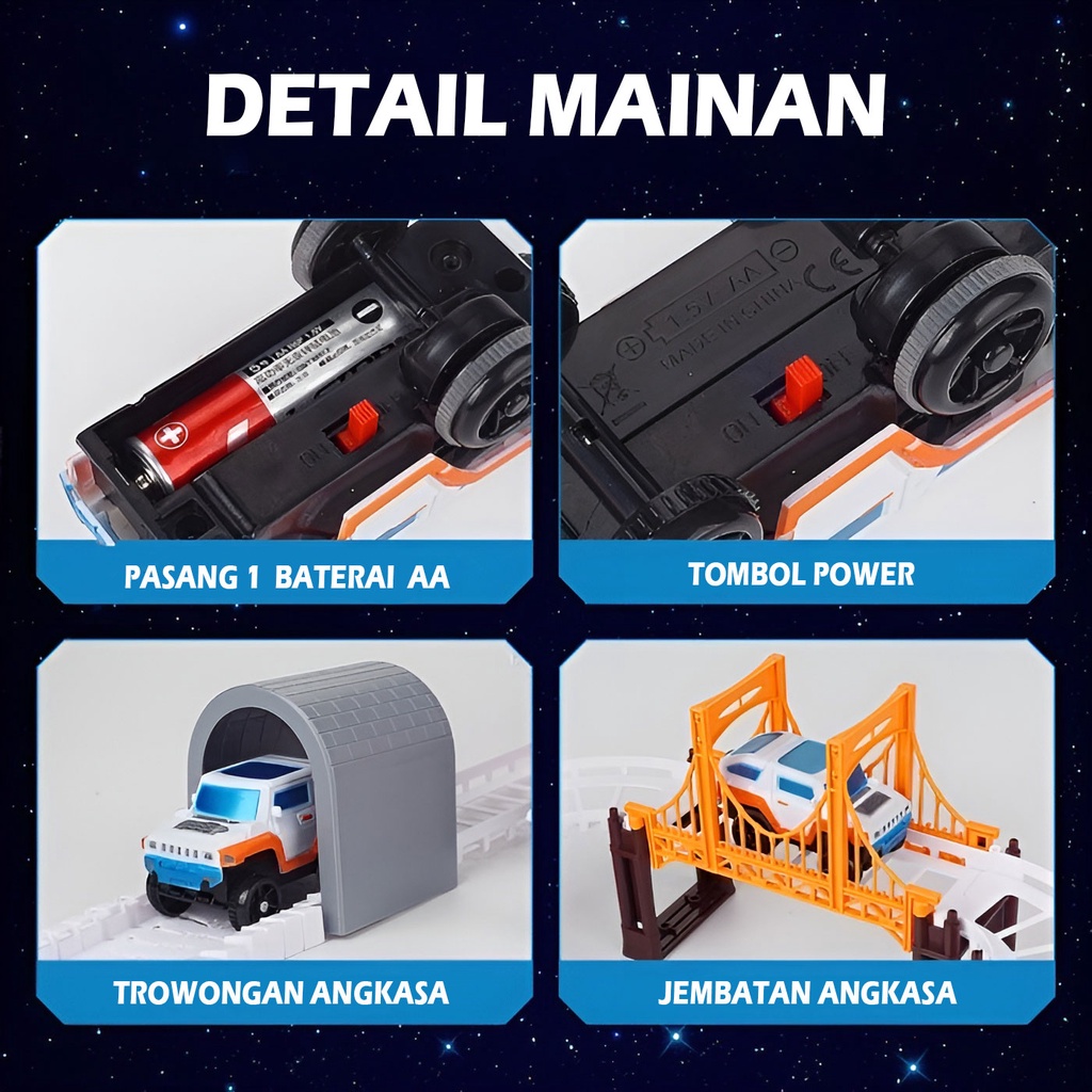 Mainan Track Mobil Model Luar Angkasa | Outer Space Track | Mainan Anak Laki Laki 3-4-5-6-7 Tahun Mobil Mobilan