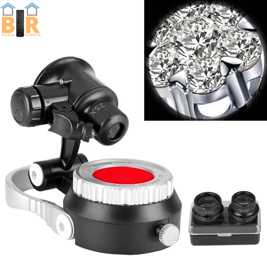 Kaca Pembesar TH-519 Magnifier 15x20x25x Led Untuk Perhiasan Emas Berlian Logam