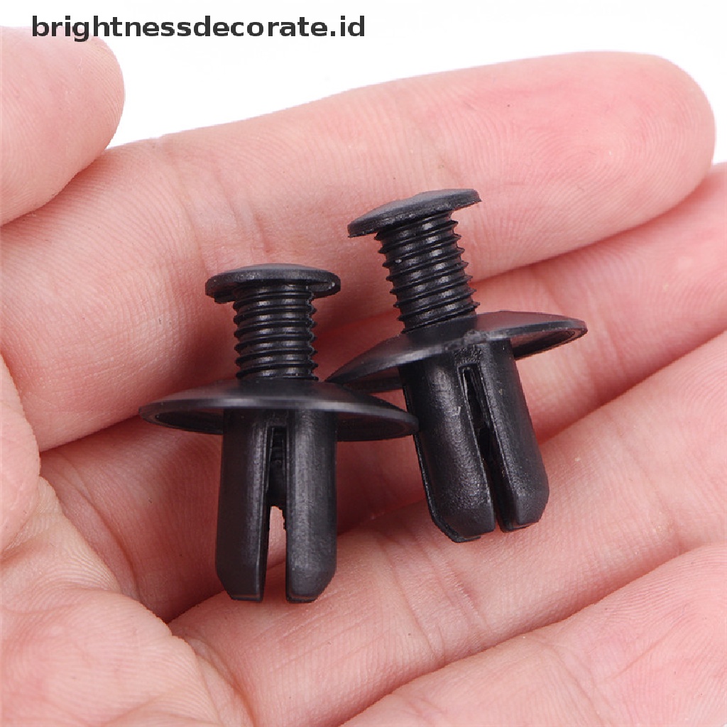 [Birth] 50pcs 8mm Auto Car Bumper Fender Holder Push Hitam Plastik Klip Pengikat [ID]