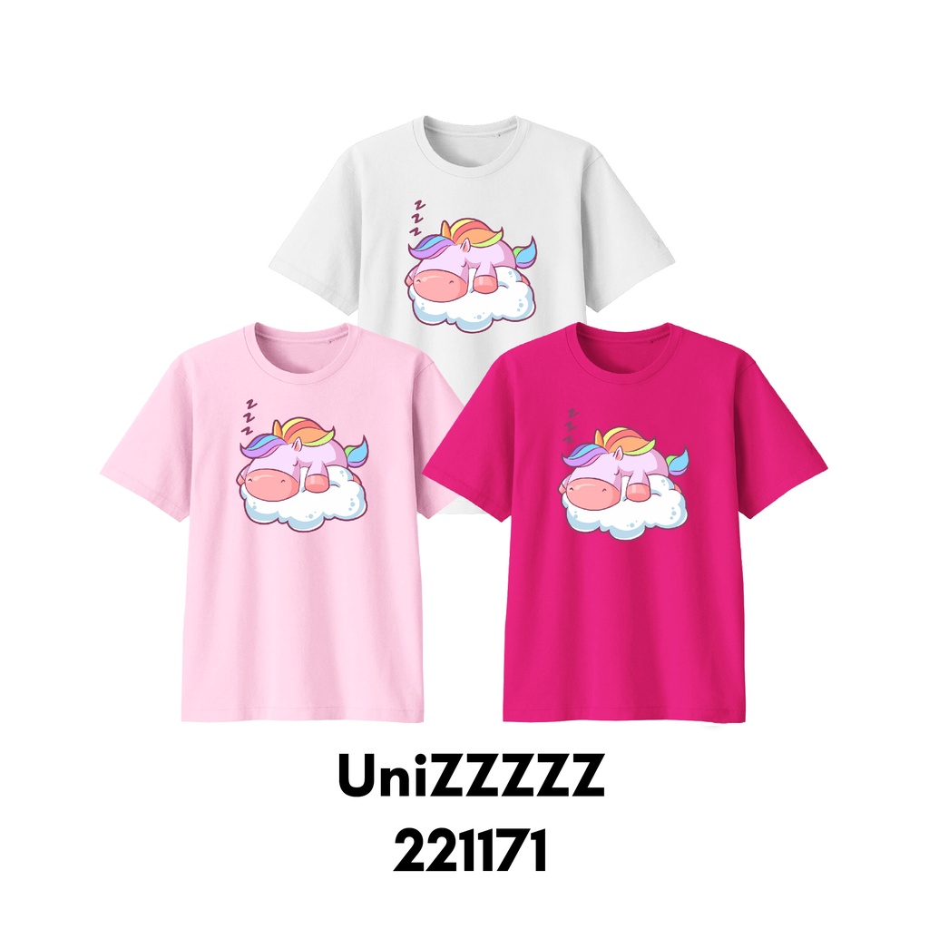 Kaos Anak Perempuan Unicorn Rainbow Series Size Bayi Sampai Dewasa Bigsize Bahan Katun Combed 30s