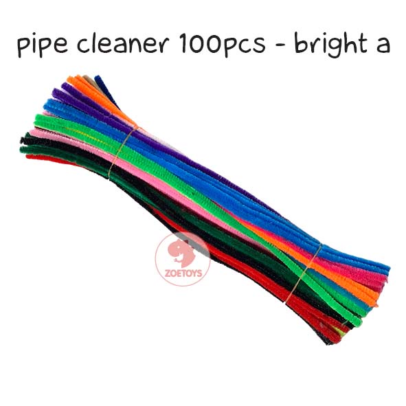 Zoetoys Pipe Cleaner 100 Pcs | Kawat Bulu Mercy Mix Campur Pastel Bright A B Tebal 6mm 30cm | DIY art n craft Prakarya Anak | Mainan Edukasi