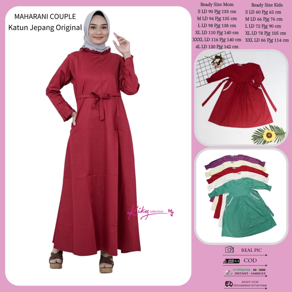 Gamis Cantik Ibu Anak Couple Pasangan Model Polosan Bahan Katun Jepang Original Tokai Senco Part 1