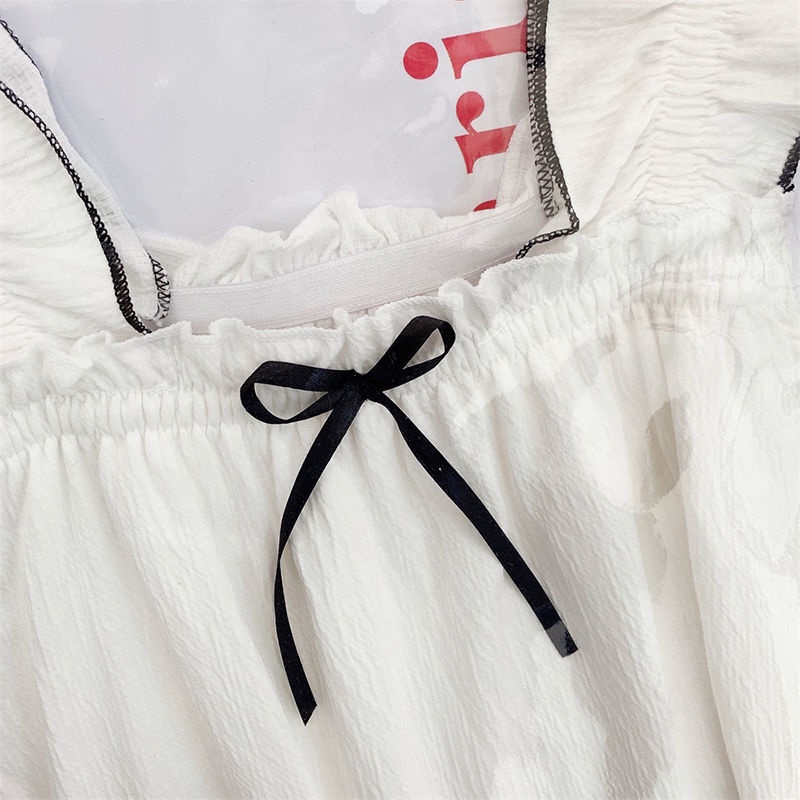 Dengan dada pad suspender piyama model musim panas wanita rompi katun manis 2022 baru rumah kecil se