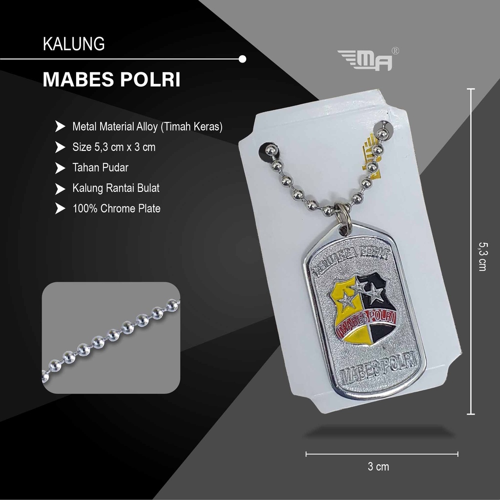 Kalung Mabes Polri Dog Tag Mabes Polri Kalung Rantai Kalung Pria Kalung Wanita Kalung Custom Kalung 