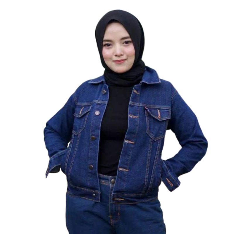 Jaket Wanita Jeans Jumbo Denim Jaket Jeans Cewek Big Size