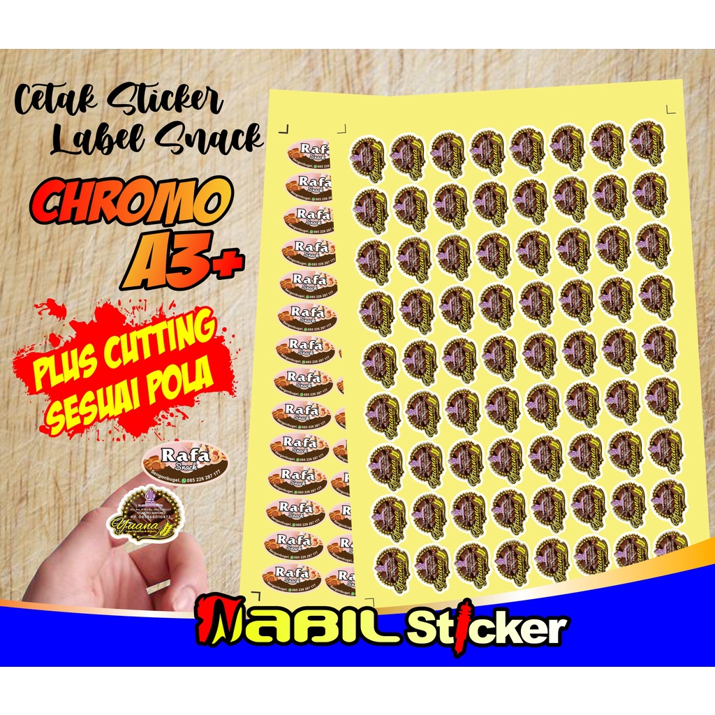 

STICKER CUTTING LABEL MAKANAN SNACK A3+ CHROMO