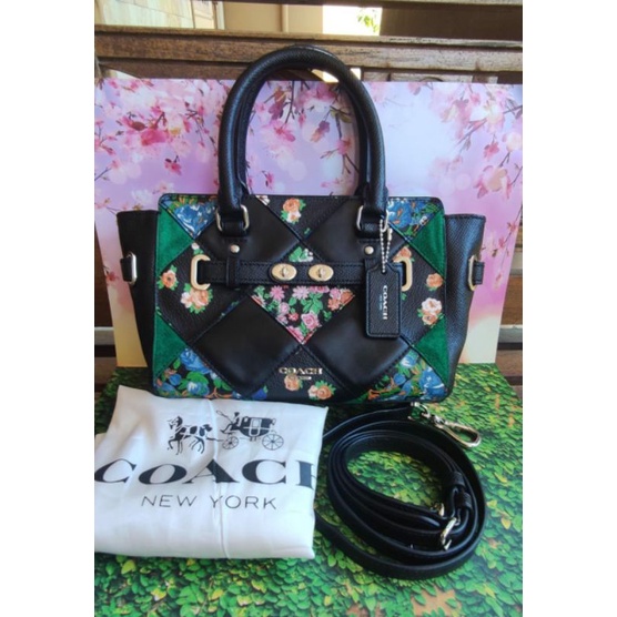 Preloved Tas Coach Bag Mini Blake Patchwork Flower Multi Original (Tanpa Defect)