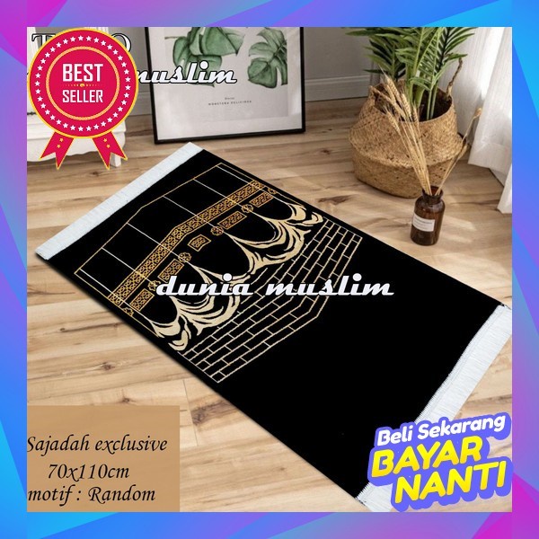 Sajadah Turki  Premium Motif Kiswah Ukuran Jumbo Bahan Tebal Dan Halus Duduk Raudhah Gulung Polos L9