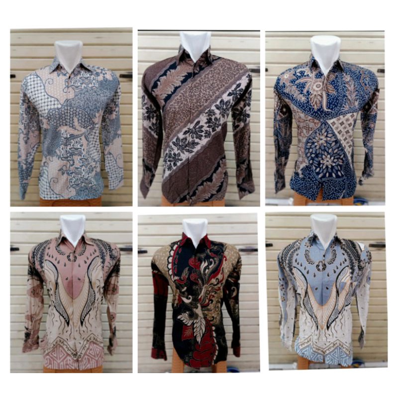 Baju Batik Pria Katun Halus Seragaman Pendek dan Panjang Satu  Motif Terbaru Terkini Murah size M L XL XXL dewasa