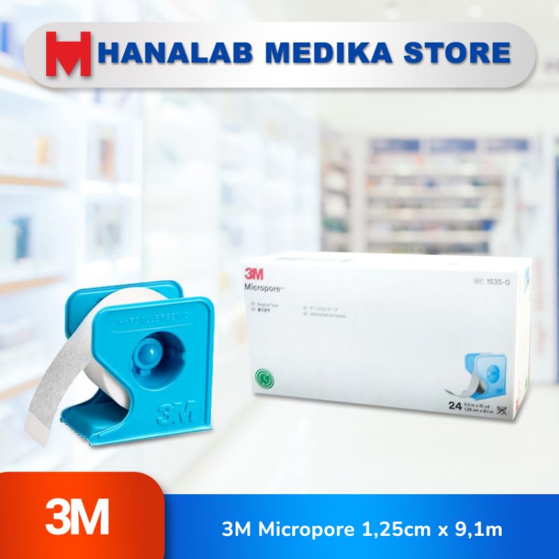 3M MICROPORE 0,5inc /1inc/2inc Harga per box