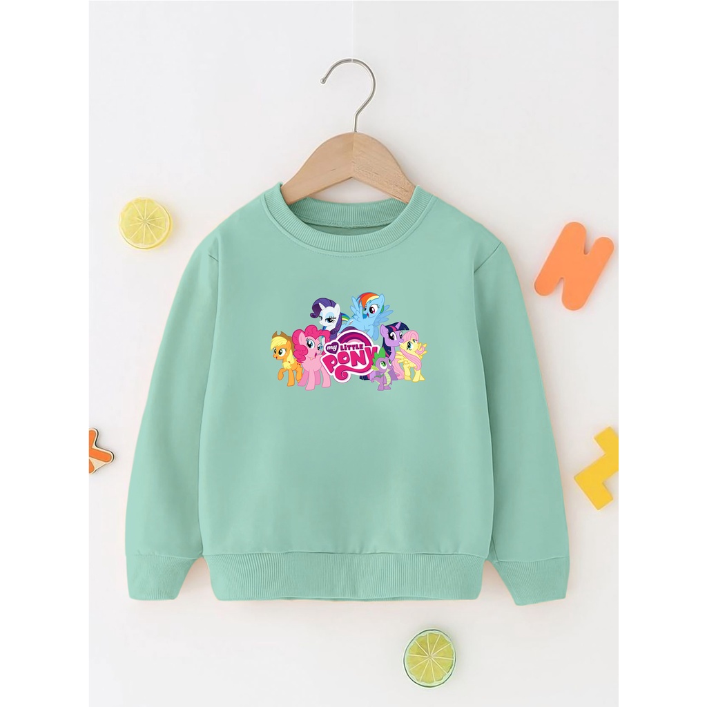 Sweater Perempuan Usia 2 - 12 Tahun CrewneckMY LITTLE PONY Switer Cewek Cowok