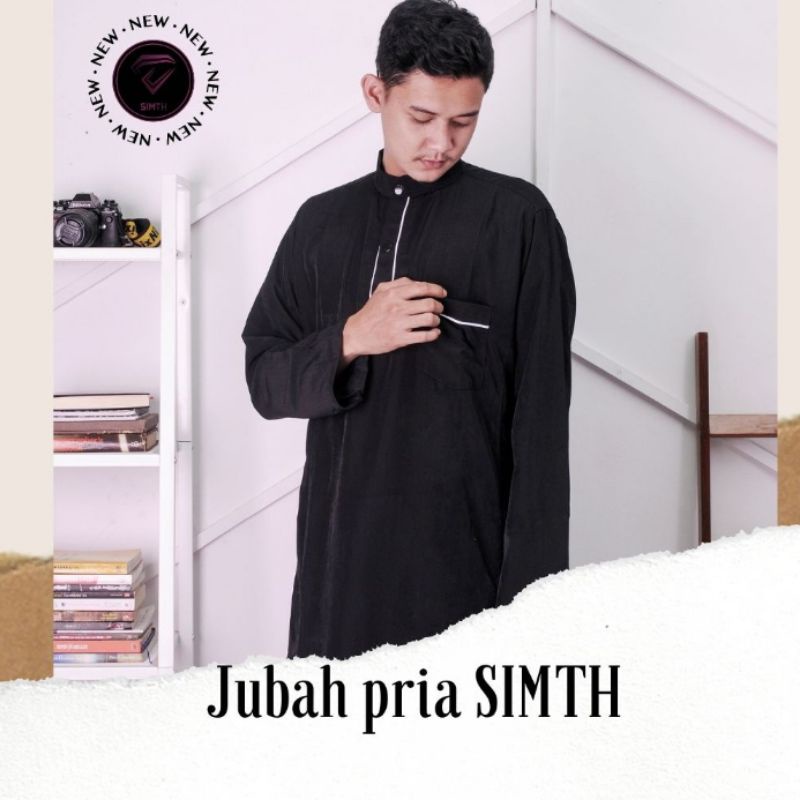 jubah pria gamis pria polos hitam putih