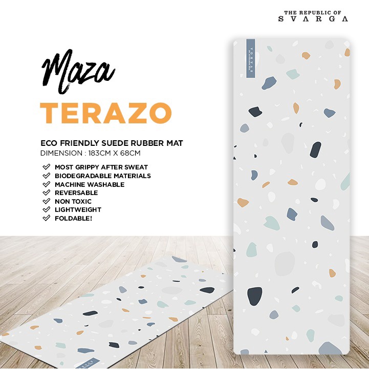 Yoga Mat | Matras Yoga Svarga 1mm / 3mm Maza Suede Mat - Terazzo