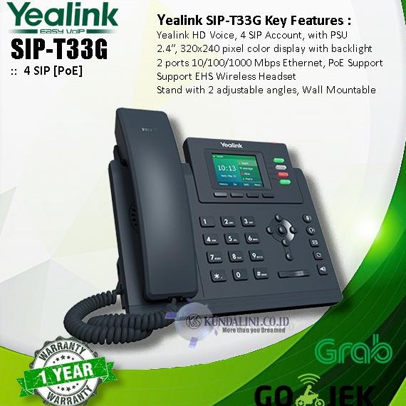 Jual Yealink Sip T33g Gigabit Color Screen Ip Phone 4 Sip Poe