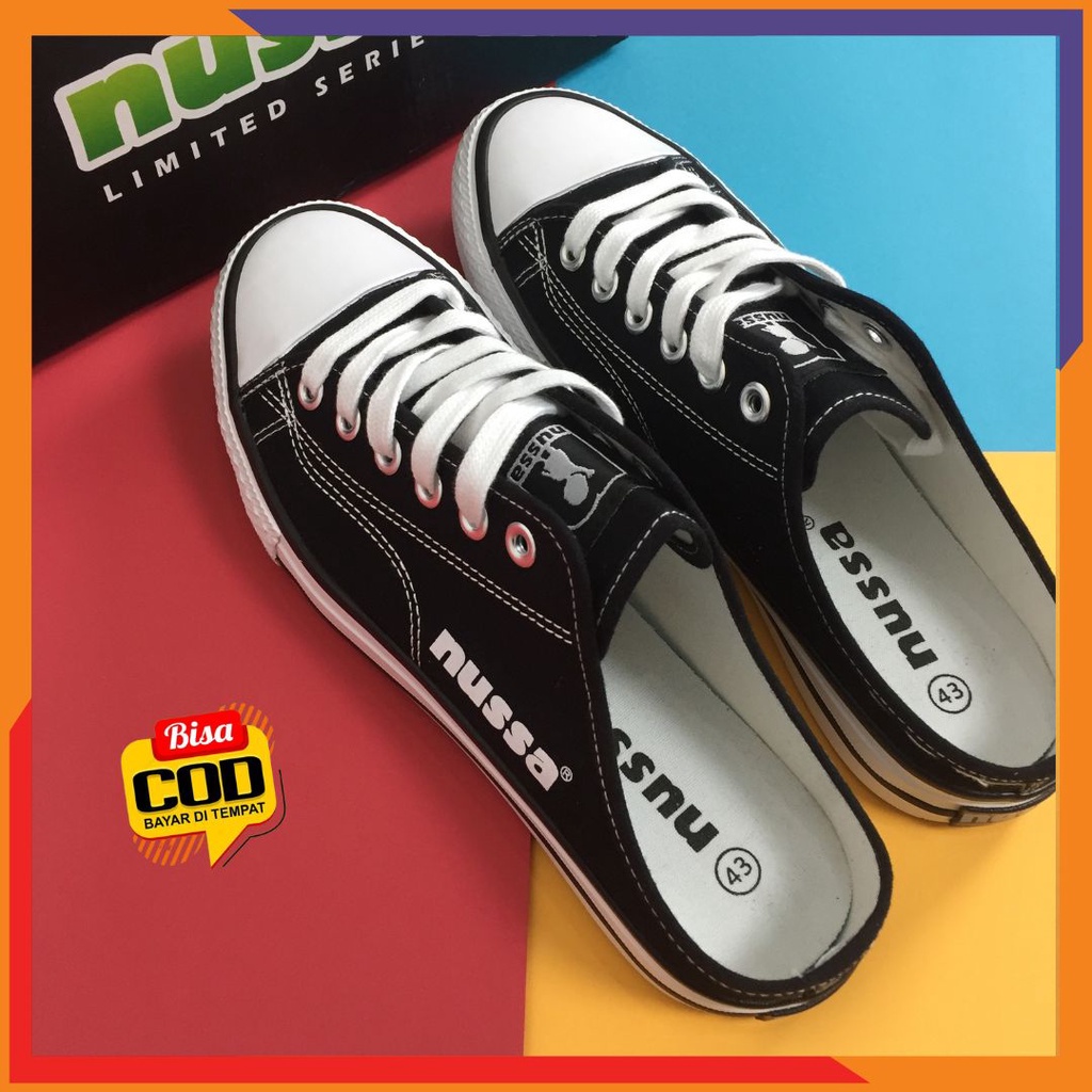 Sepatu Sandal Selop Pria Remaja Dewasa Hitam Preimum Nussa Official Men 004 Spatu Sendal Slop Casual