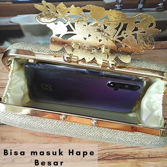 Tas Pesta Kristal Bunga Clutch Wanita Kondangan Impor Mewah Elegan 578