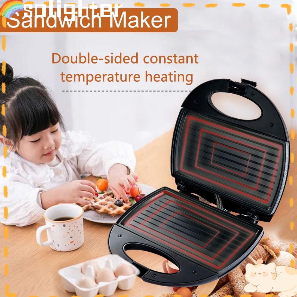 Solighter Sandwich Maker 220V Pembuat Sarapan Roti Muffin Waffle Baking Pot