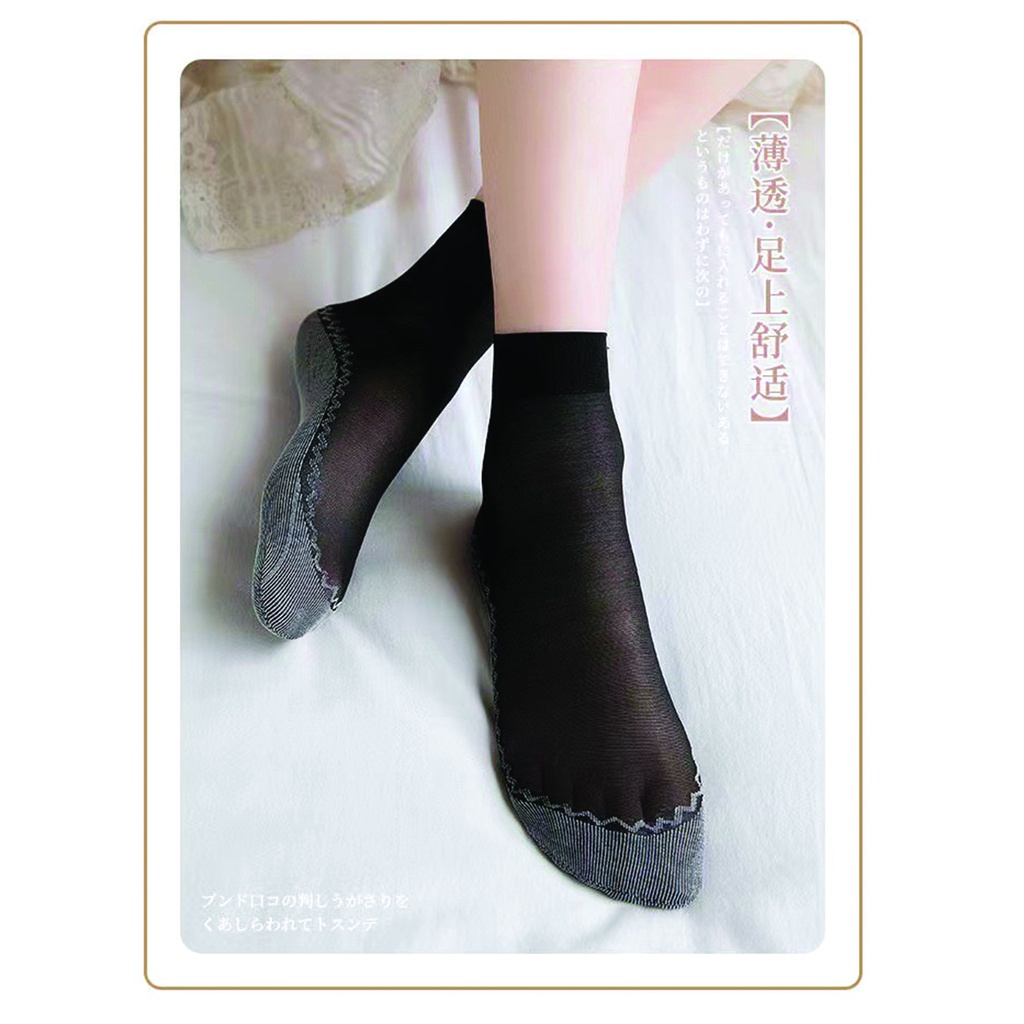 ⭐️𝐈𝐇𝐒 𝟖𝟎𝟎 𝐋𝐚𝐦𝐩𝐮𝐧𝐠⭐️Kaos Kaki Stocking Pendek Wanita Anti Licin Slip Tipis Lembut Transparan