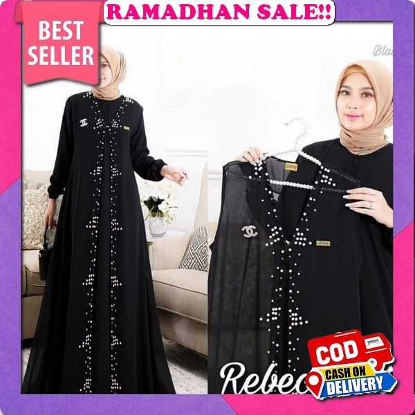 Aretha Terbaru Seina Gamis Ceruty Babydoll M L Xl Kondangan Jumbo Baju Gamis Wanita Terbaru 2023 / B