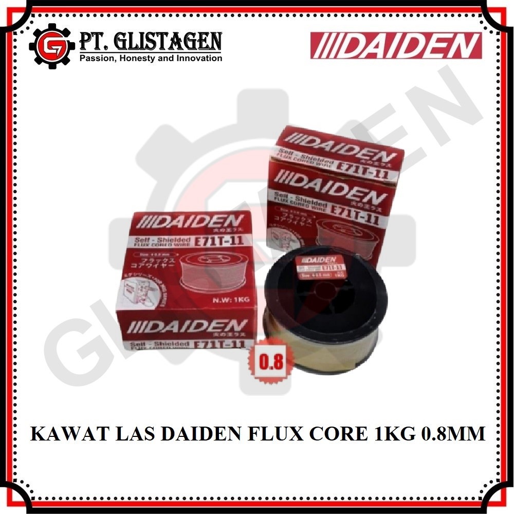 KAWAT LAS CO FLUX CORE E71T-11 DAIDEN 0.8MM 1KG WIRE CO2 TANPA GAS