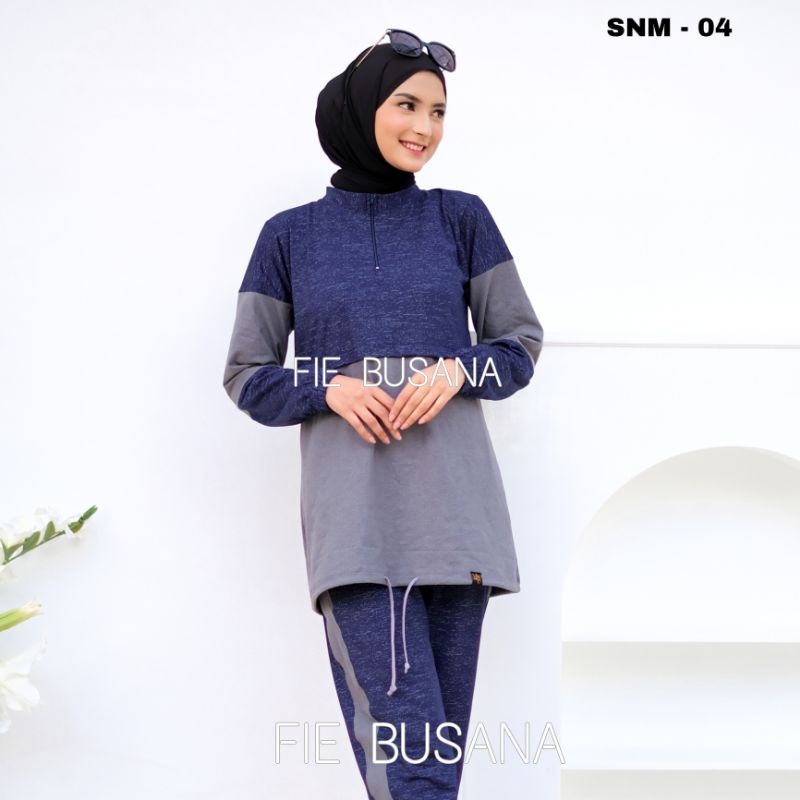 setelan pakaian olahraga baju senam muslim panjang  baju senam wanita muslim