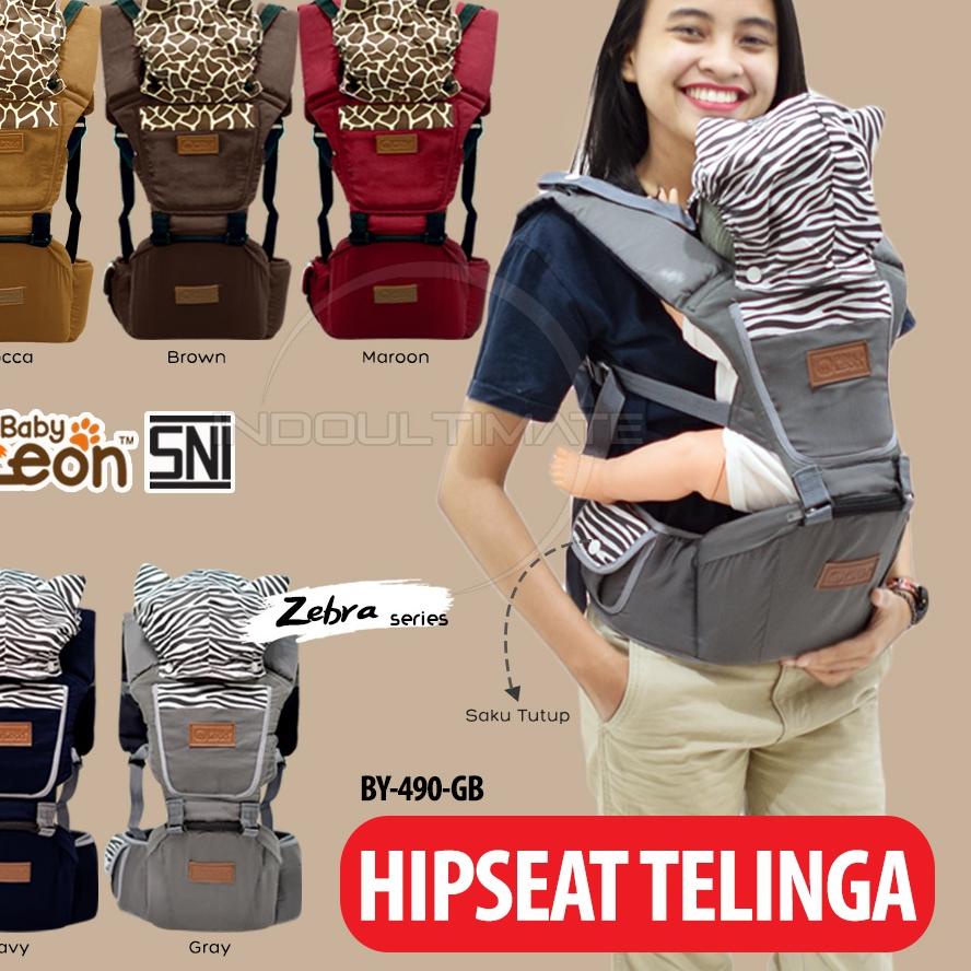 GROSIR BABY LEON 5in1 Way Gendongan Hipseat + Penutup Kepala Baby Carrier Gendongan Duduk Bayi BY-47