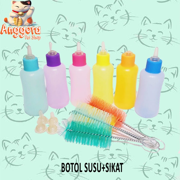 Botol Susu Dot untuk Kucing Anjing plus Sikat Pembersih Botol