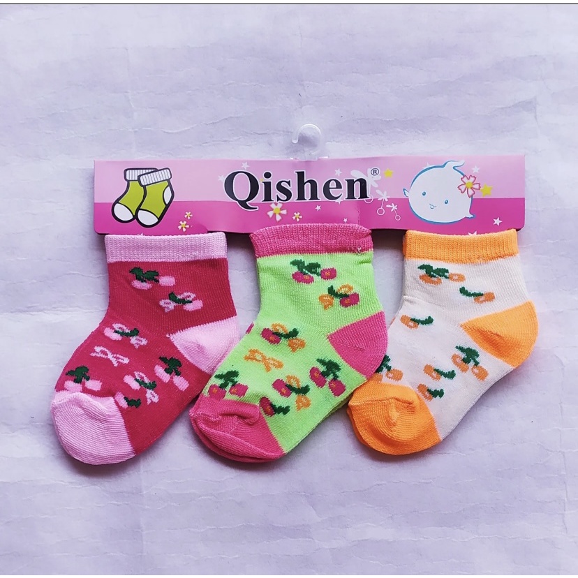 3 Pasang kaus kaki bayi perempuan 0-12 BULAN / KAOS KAKI ANAK CEWEK / KAOS KAKI BAYI PEREMPUAN / kaus kaki bayi motif / kaus kaki anak / kaus kaki bayi cewek