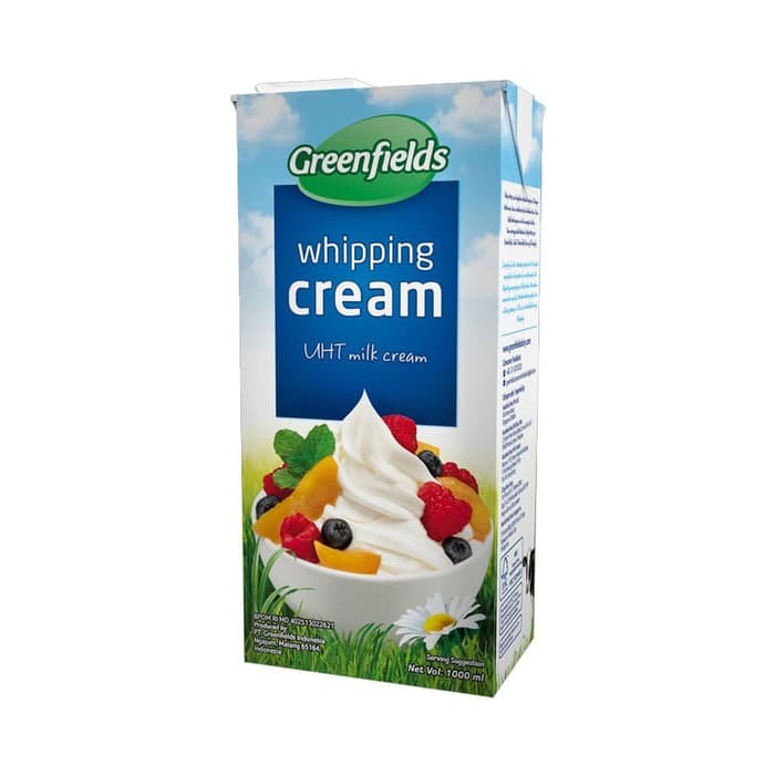 

GREENFIELDS WHIPPING CREAM UHT MILK CREAM 1 LITER