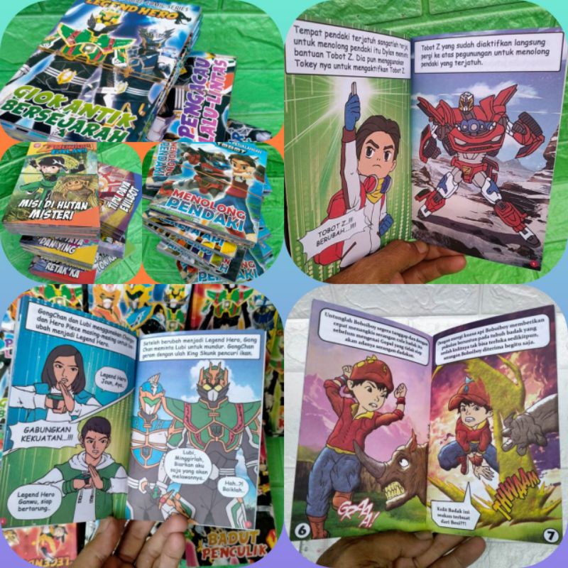 PAKET GABUNGAN 15 BUKU KOMIK/CERITA TOBOT, LEGEND HERO & BOBOIBOY GALAXY MASING MASING 5 BUKU JUDUL 