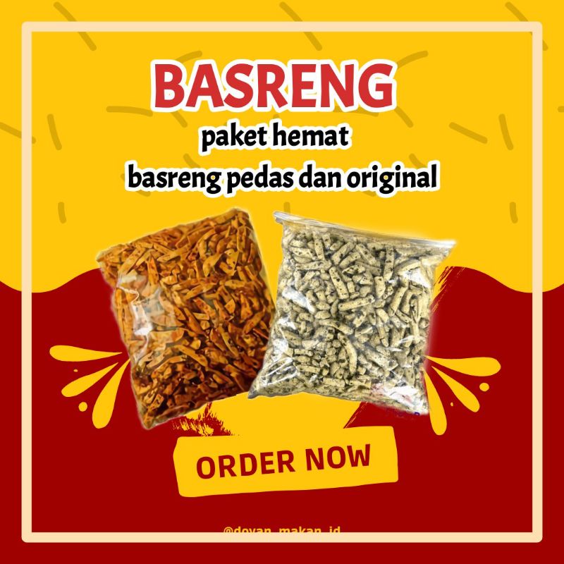 

PAKET HEMAT Basreng pedas dan original kemasan 500gram