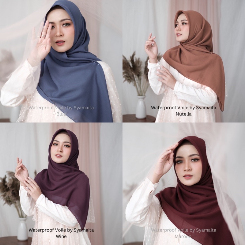 Wateresist Voile Emerald SUPERFINE SAHARA Original Syamaita Voal Hijab Kerudung TAHAN AIR