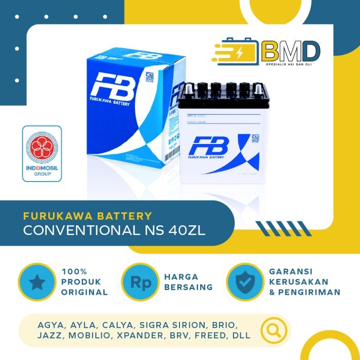 Aki Mobil FB Premium NS40ZL untuk Corolla Altis, Hilux, Sirion, Jazz